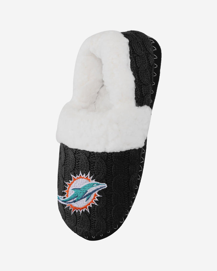 Miami Dolphins Womens Team Color Moccasin Slipper FOCO - FOCO.com