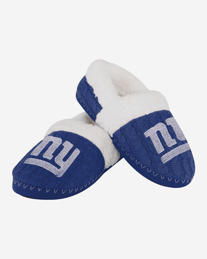 New York Giants Womens Team Color Moccasin Slipper FOCO - FOCO.com