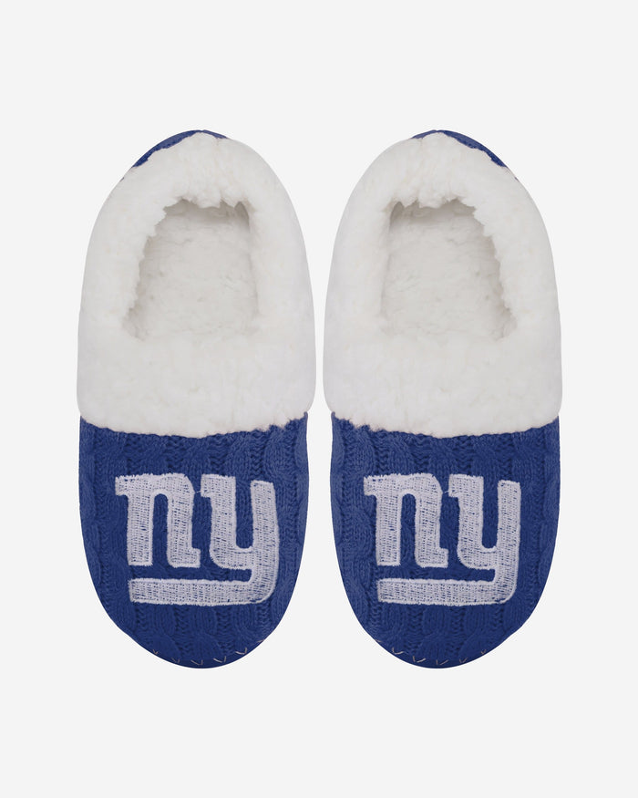 New York Giants Womens Team Color Moccasin Slipper FOCO - FOCO.com