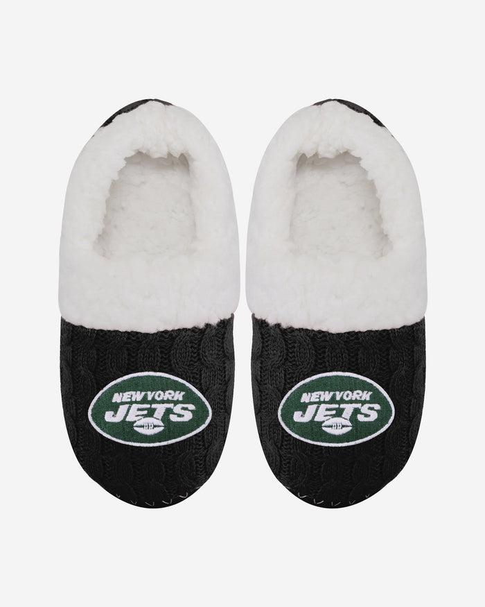 New York Jets Womens Team Color Moccasin Slipper FOCO - FOCO.com