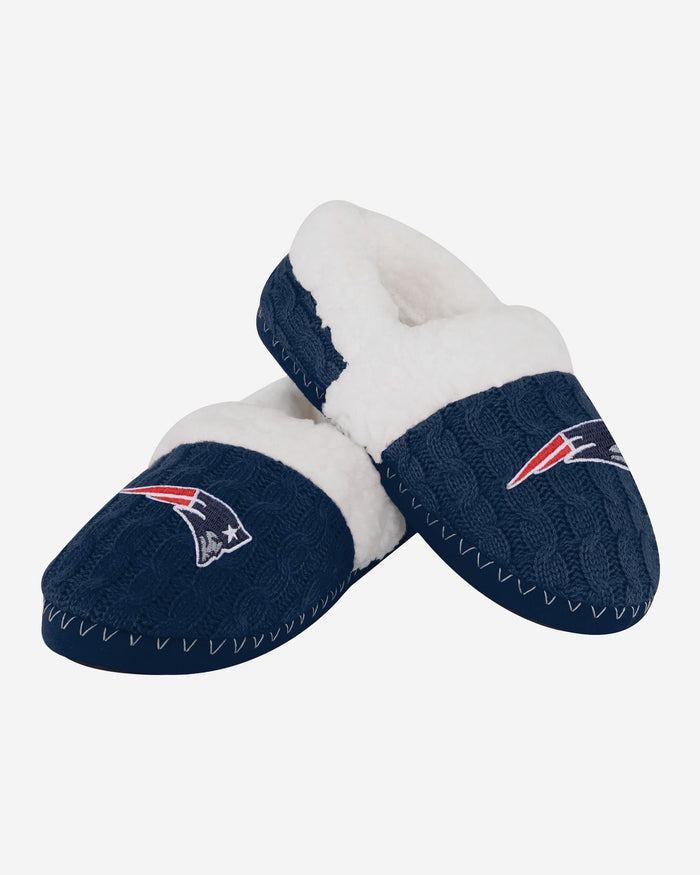 New England Patriots Womens Team Color Moccasin Slipper FOCO - FOCO.com