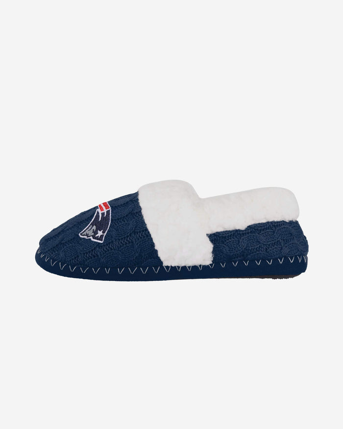 New England Patriots Womens Team Color Moccasin Slipper FOCO S - FOCO.com