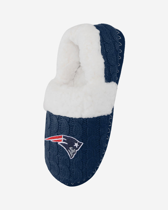 New England Patriots Womens Team Color Moccasin Slipper FOCO - FOCO.com