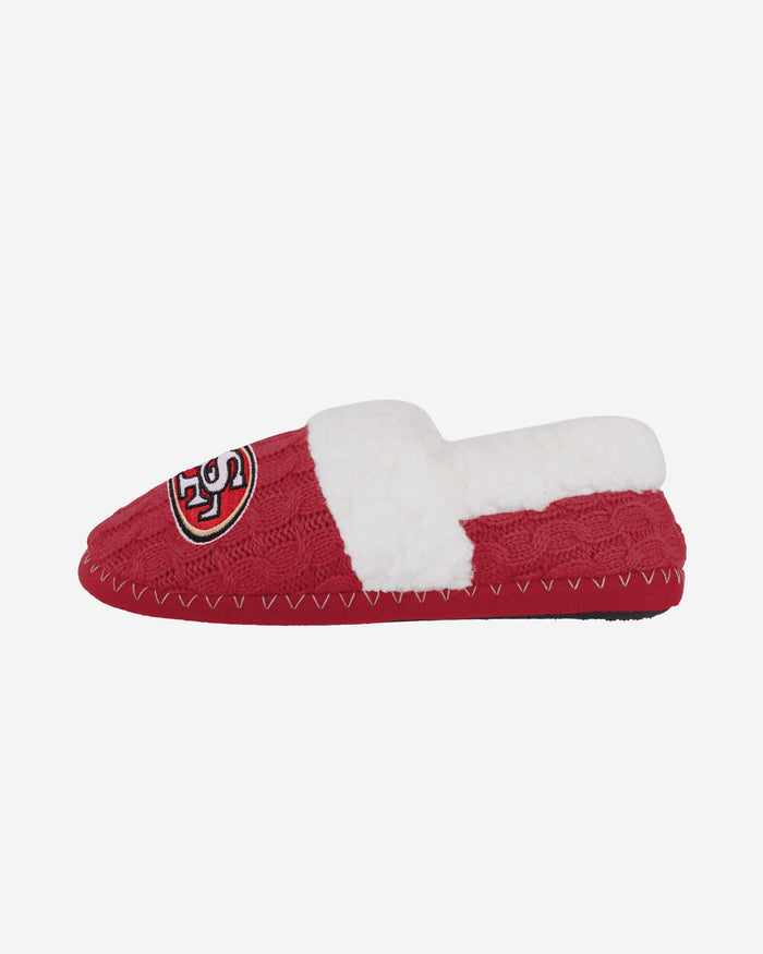 San Francisco 49ers Womens Team Color Moccasin Slipper FOCO S - FOCO.com