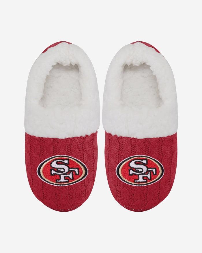 San Francisco 49ers Womens Team Color Moccasin Slipper FOCO - FOCO.com