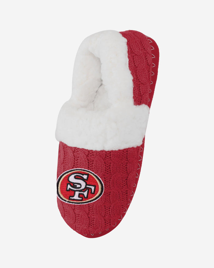 San Francisco 49ers Womens Team Color Moccasin Slipper FOCO - FOCO.com