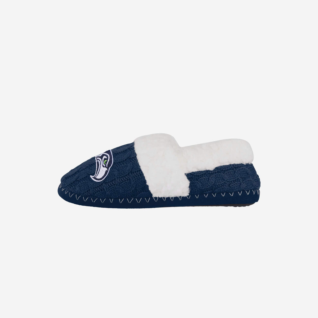 Seattle Seahawks Womens Team Color Moccasin Slipper FOCO S - FOCO.com