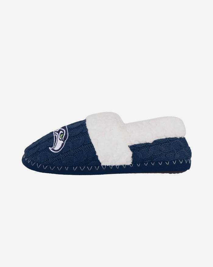 Seattle Seahawks Womens Team Color Moccasin Slipper FOCO S - FOCO.com