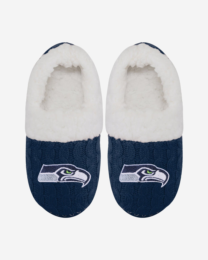 Seattle Seahawks Womens Team Color Moccasin Slipper FOCO - FOCO.com