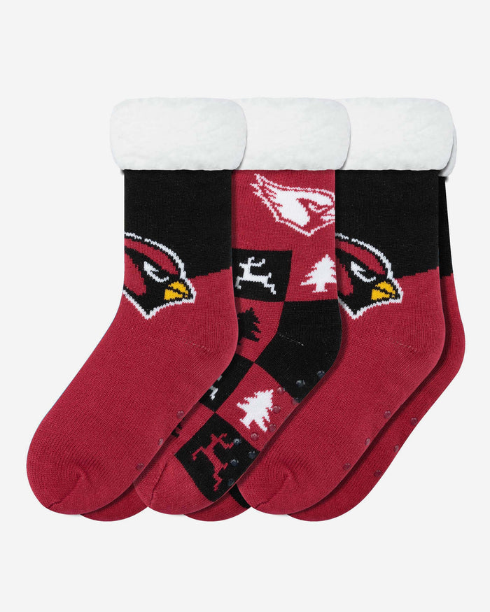 Arizona Cardinals Womens Fan Footy 3 Pack Slipper Socks FOCO - FOCO.com