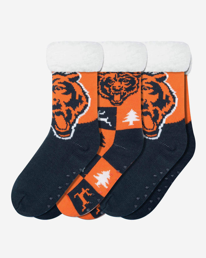 Chicago Bears Womens Fan Footy 3 Pack Slipper Socks FOCO - FOCO.com