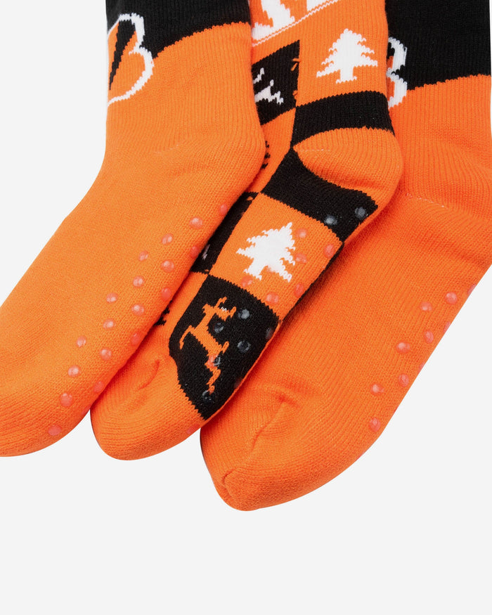 Cincinnati Bengals Womens Fan Footy 3 Pack Slipper Socks FOCO - FOCO.com