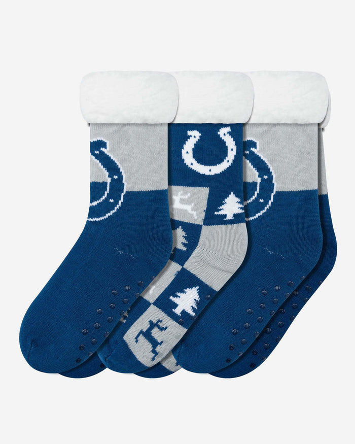 Indianapolis Colts Womens Fan Footy 3 Pack Slipper Socks FOCO - FOCO.com