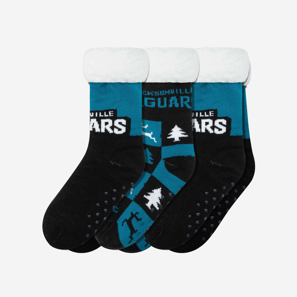 Jacksonville Jaguars Womens Fan Footy 3 Pack Slipper Socks FOCO - FOCO.com