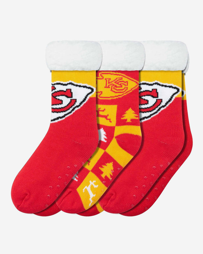 Kansas City Chiefs Womens Fan Footy 3 Pack Slipper Socks FOCO - FOCO.com