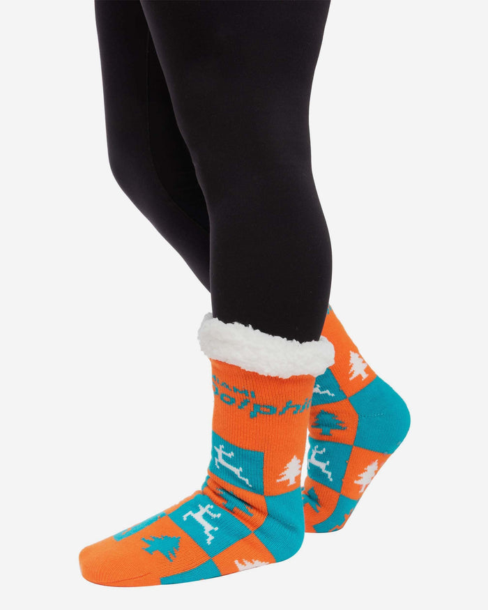 Miami Dolphins Womens Fan Footy 3 Pack Slipper Socks FOCO - FOCO.com