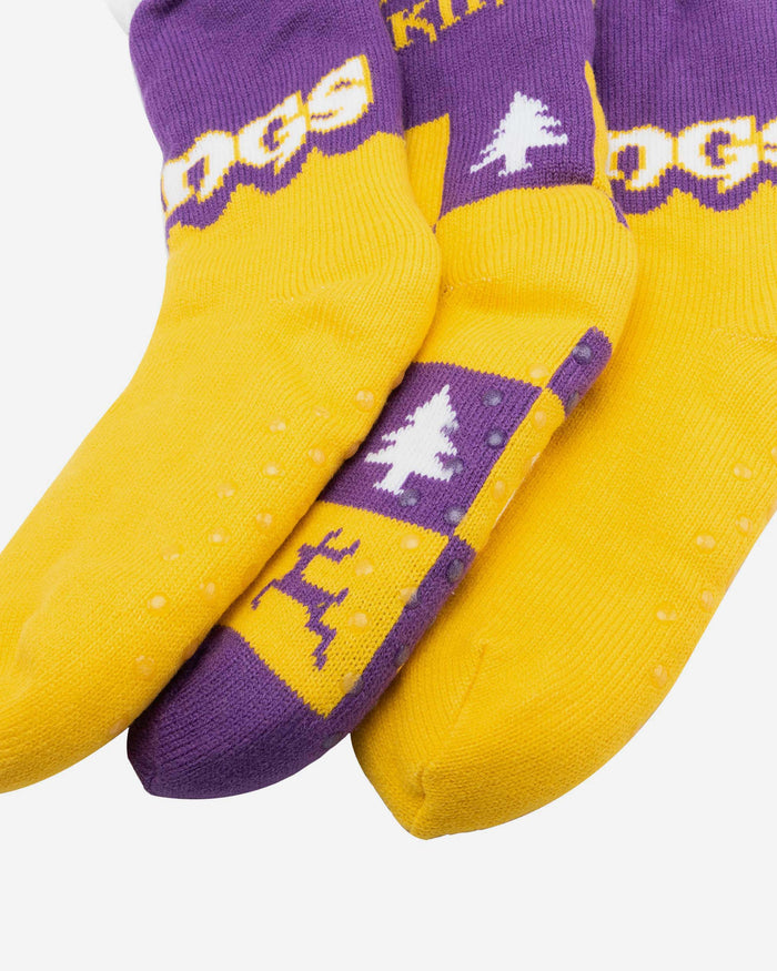 Minnesota Vikings Womens Fan Footy 3 Pack Slipper Socks FOCO - FOCO.com