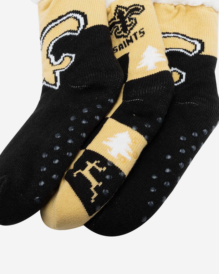 New Orleans Saints Womens Fan Footy 3 Pack Slipper Socks FOCO - FOCO.com