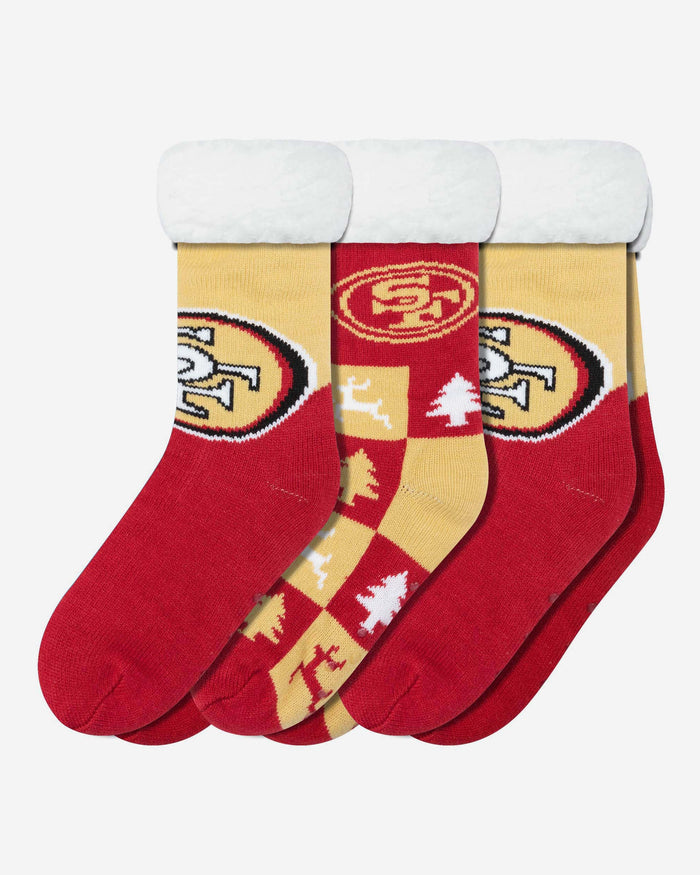 San Francisco 49ers Womens Fan Footy 3 Pack Slipper Socks FOCO - FOCO.com