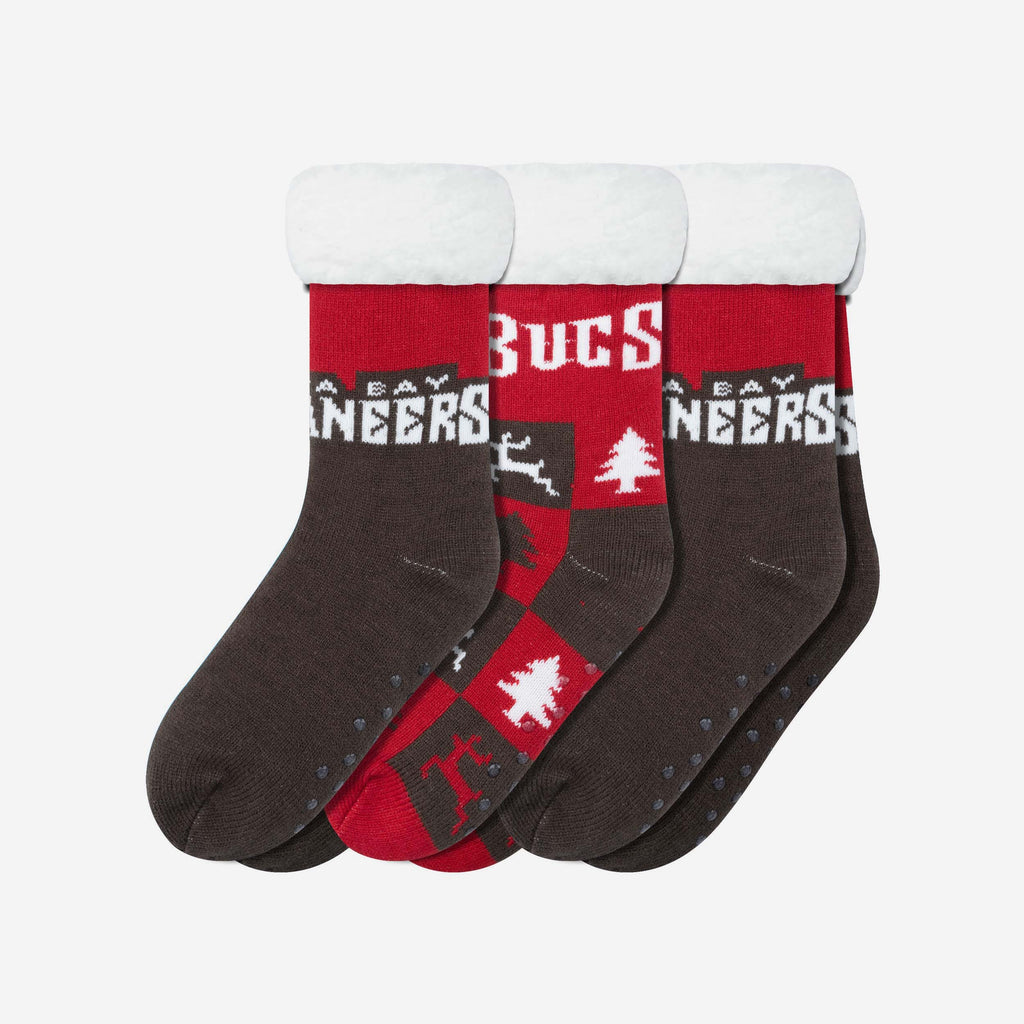 Tampa Bay Buccaneers Womens Fan Footy 3 Pack Slipper Socks FOCO - FOCO.com