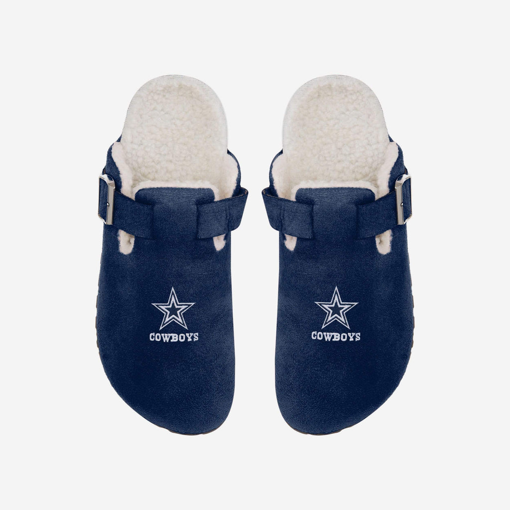 Dallas Cowboys Womens Fur Buckle Clog Slipper FOCO S - FOCO.com