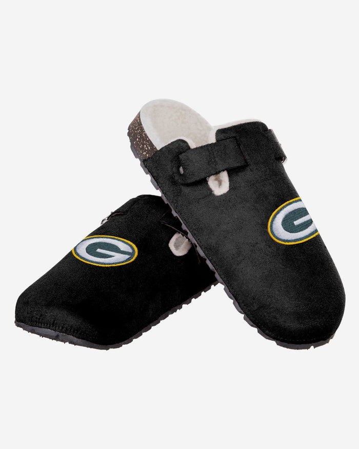 Green Bay Packers Womens Fur Buckle Clog Slipper FOCO - FOCO.com