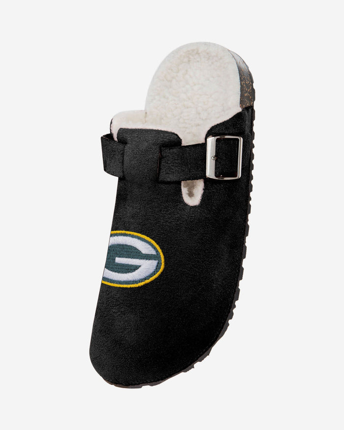 Green Bay Packers Womens Fur Buckle Clog Slipper FOCO - FOCO.com