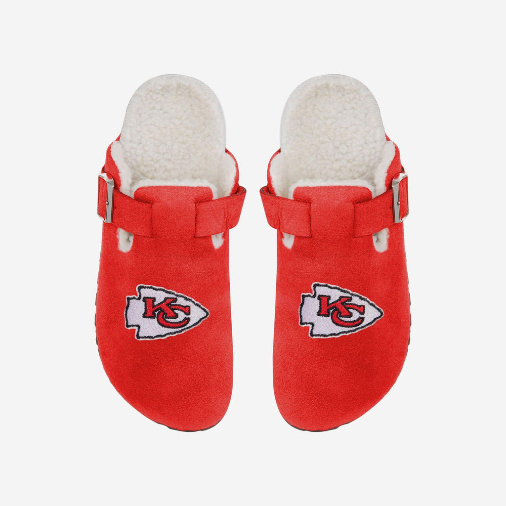 Kansas City Chiefs Womens Fur Buckle Clog Slipper FOCO S - FOCO.com