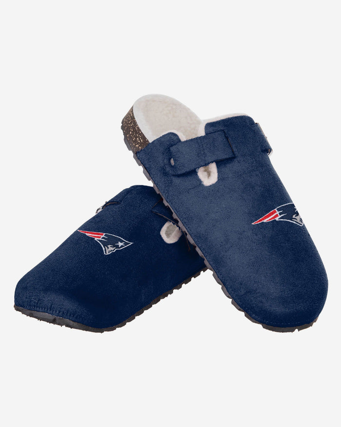 New England Patriots Womens Fur Buckle Clog Slipper FOCO - FOCO.com