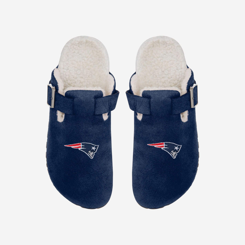 New England Patriots Womens Fur Buckle Clog Slipper FOCO S - FOCO.com