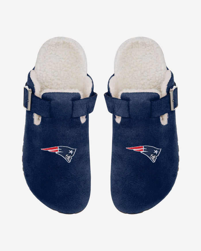 New England Patriots Womens Fur Buckle Clog Slipper FOCO S - FOCO.com