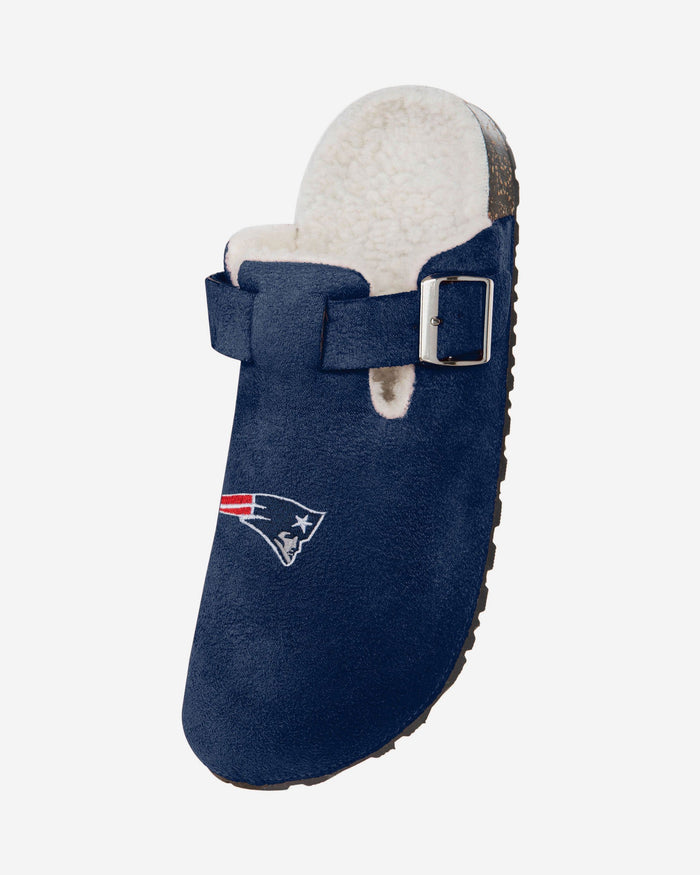 New England Patriots Womens Fur Buckle Clog Slipper FOCO - FOCO.com