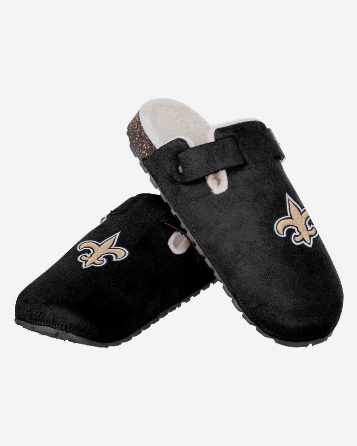 New Orleans Saints Womens Fur Buckle Clog Slipper FOCO - FOCO.com