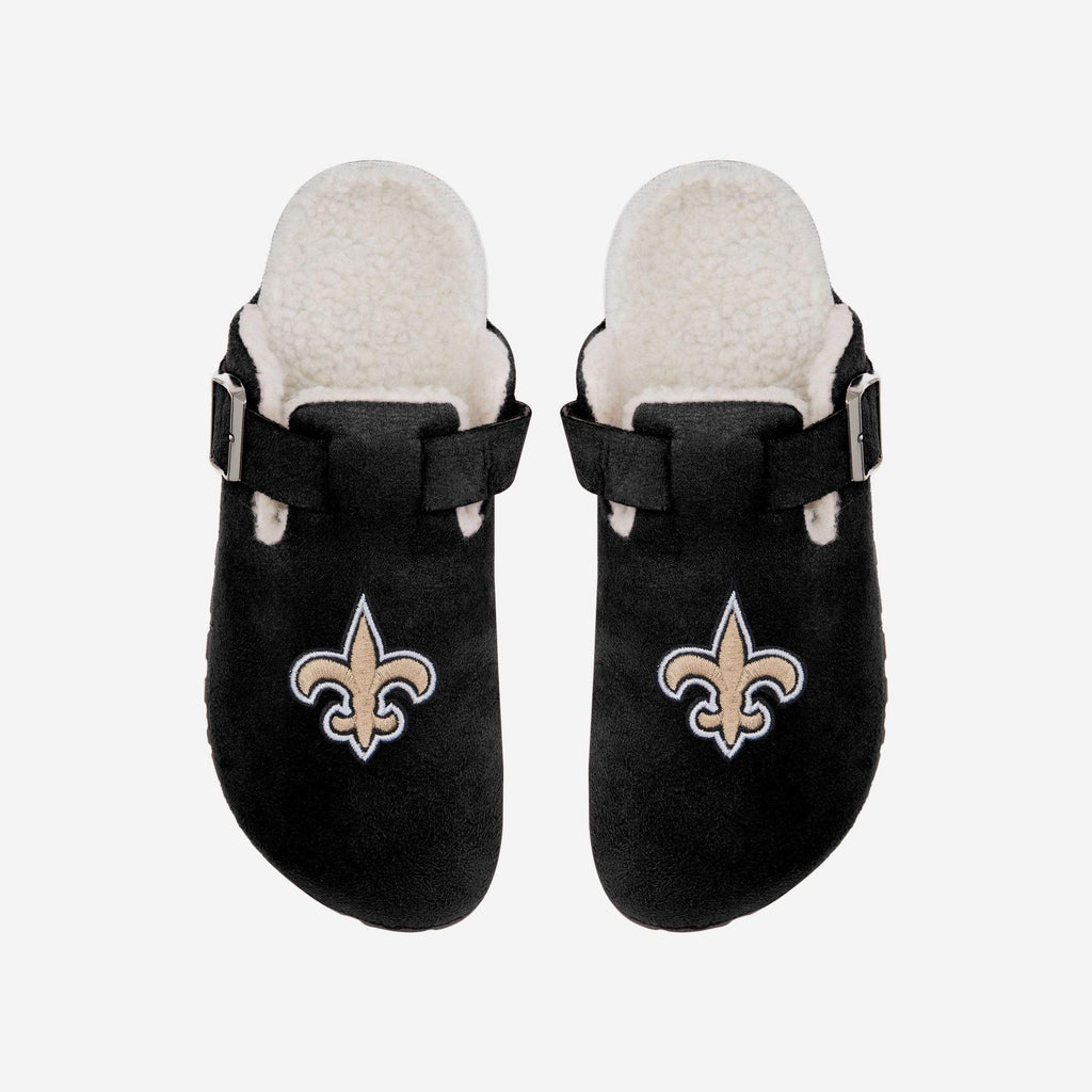 New Orleans Saints Womens Fur Buckle Clog Slipper FOCO S - FOCO.com