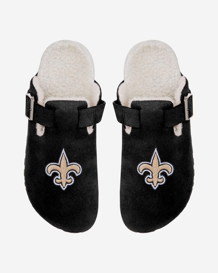 New Orleans Saints Womens Fur Buckle Clog Slipper FOCO S - FOCO.com