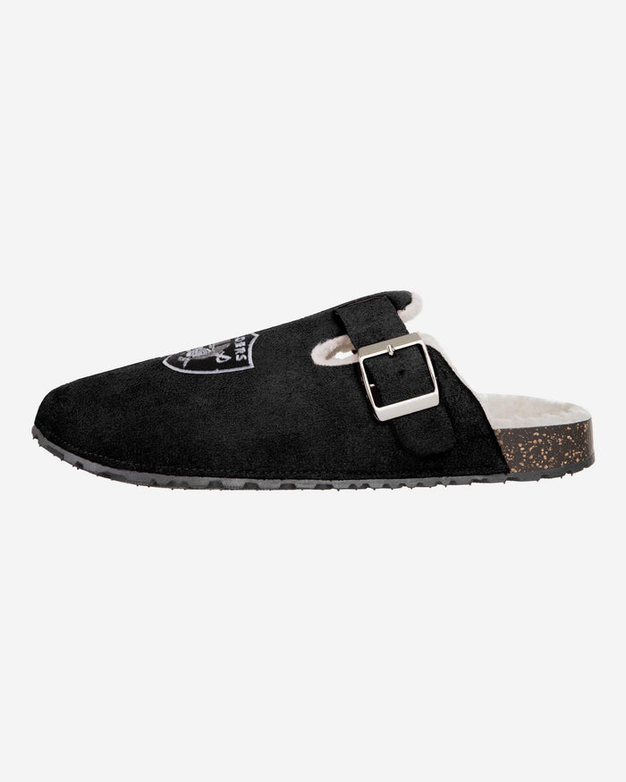 Las Vegas Raiders Womens Fur Buckle Clog Slipper FOCO - FOCO.com