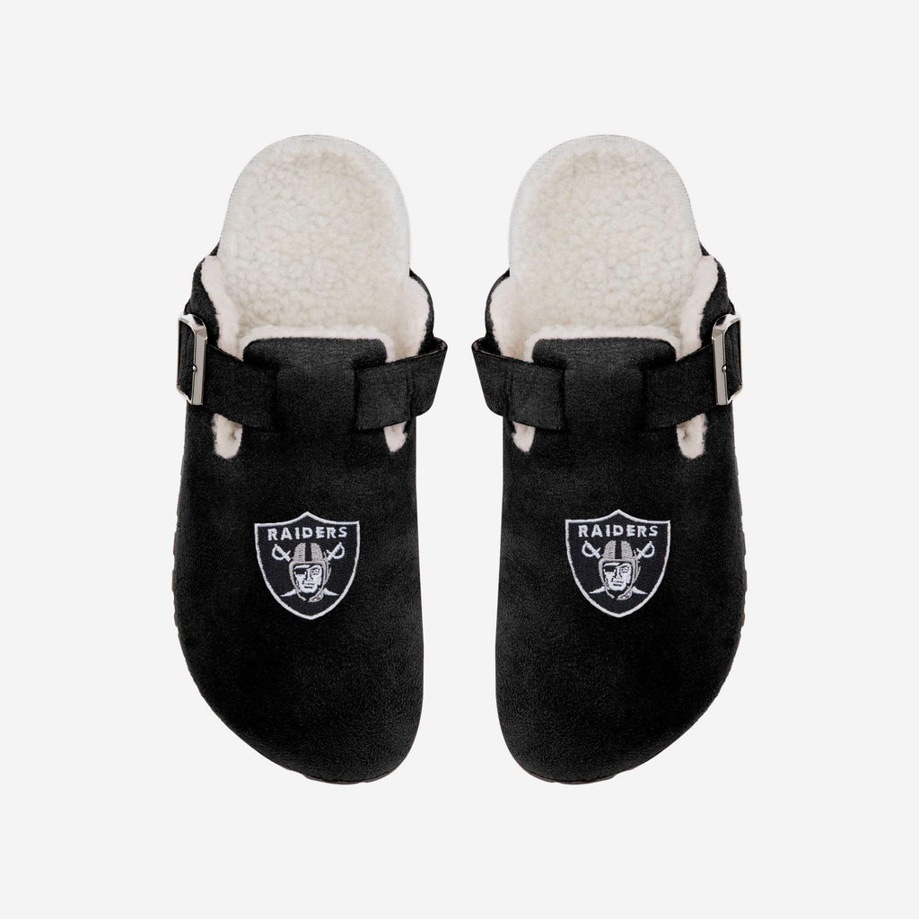 Las Vegas Raiders Womens Fur Buckle Clog Slipper FOCO S - FOCO.com