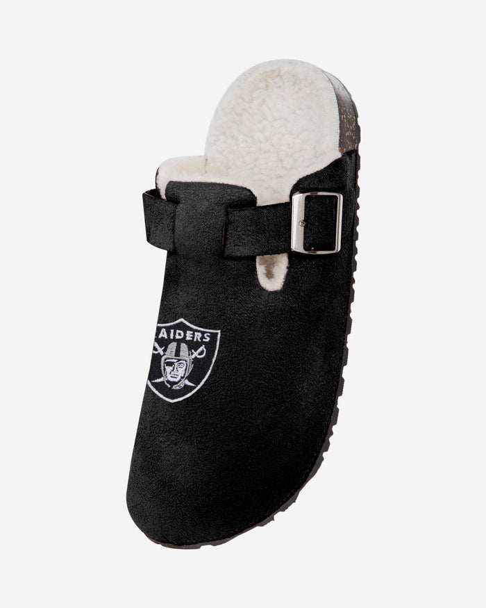 Las Vegas Raiders Womens Fur Buckle Clog Slipper FOCO - FOCO.com