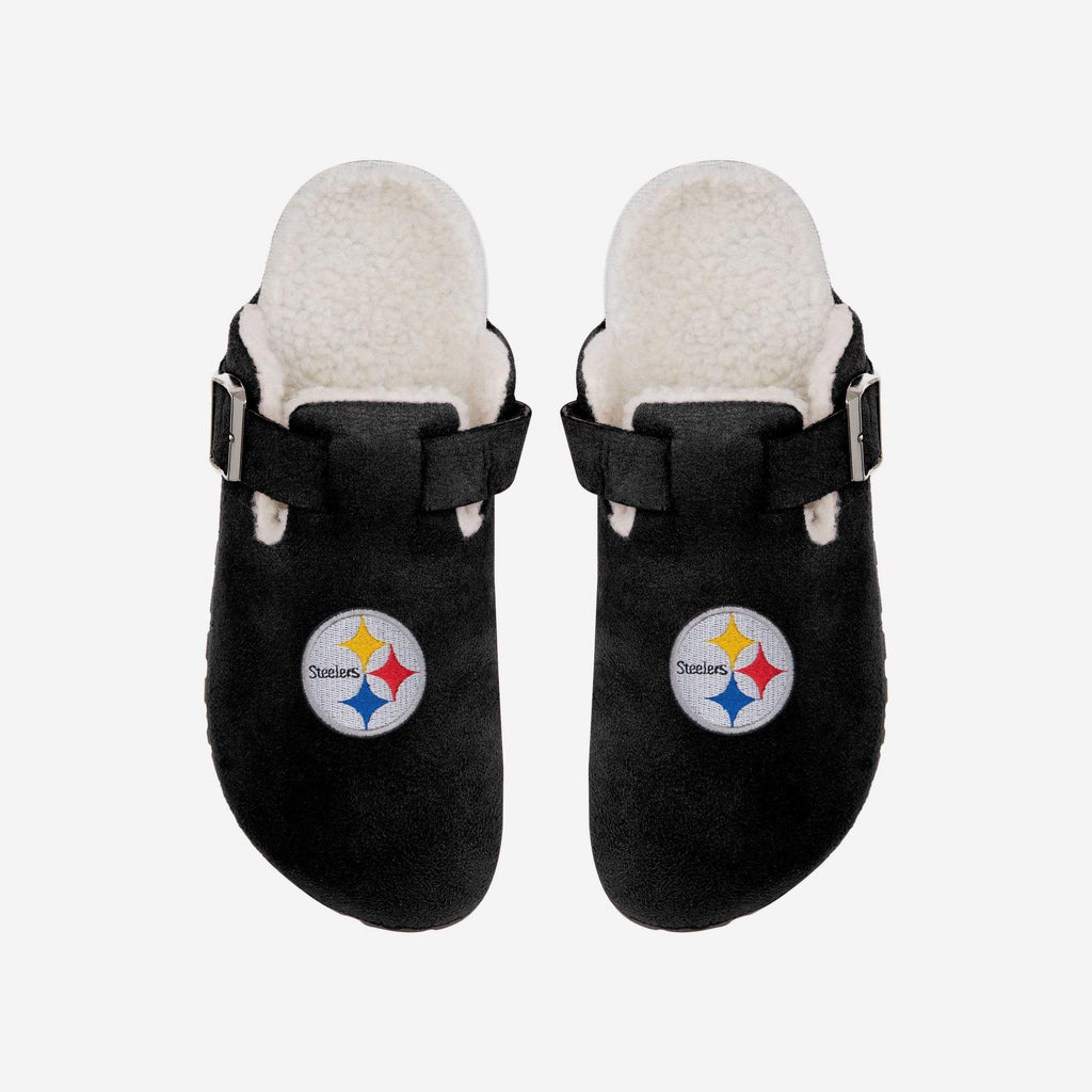 Pittsburgh Steelers Womens Fur Buckle Clog Slipper FOCO S - FOCO.com