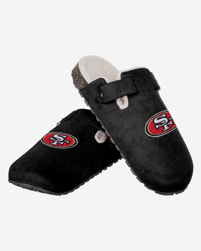 San Francisco 49ers Womens Fur Buckle Clog Slipper FOCO - FOCO.com