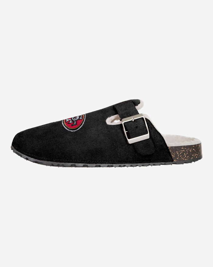 San Francisco 49ers Womens Fur Buckle Clog Slipper FOCO - FOCO.com