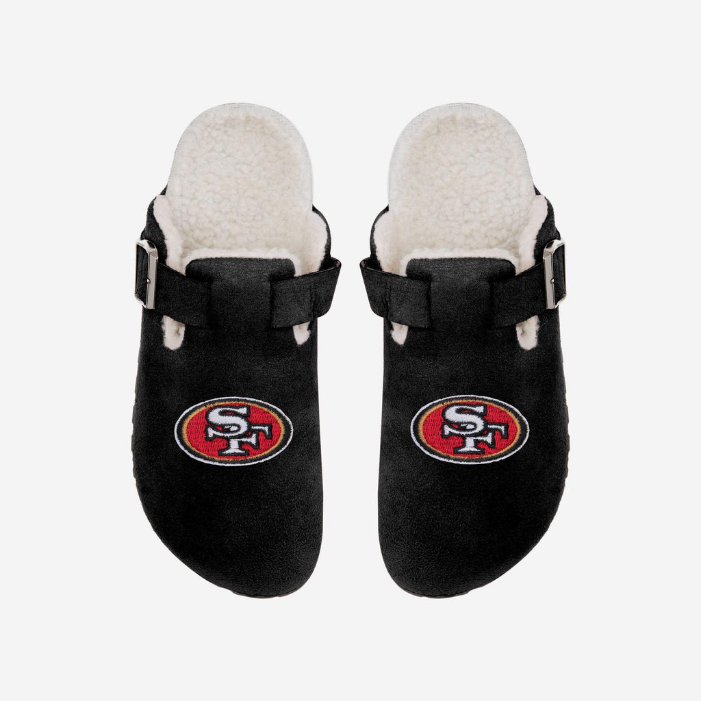 San Francisco 49ers Womens Fur Buckle Clog Slipper FOCO S - FOCO.com