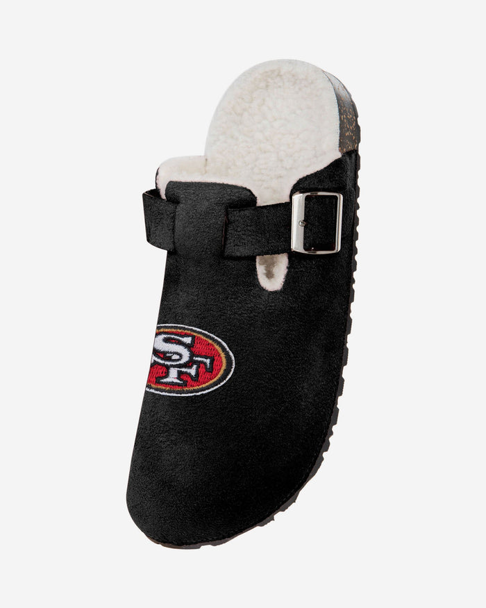 San Francisco 49ers Womens Fur Buckle Clog Slipper FOCO - FOCO.com