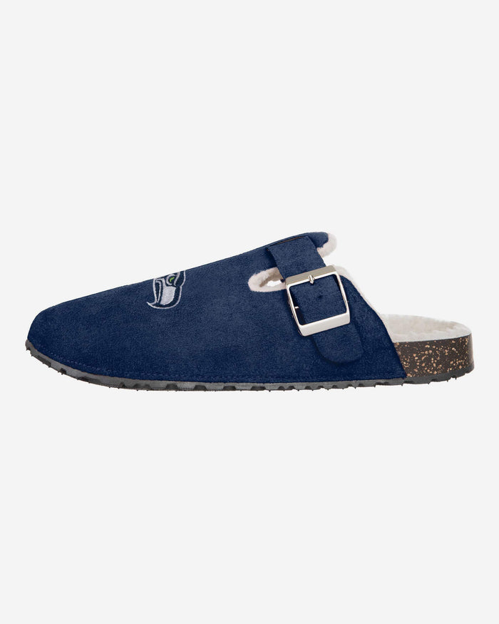 Seattle Seahawks Womens Fur Buckle Clog Slipper FOCO - FOCO.com