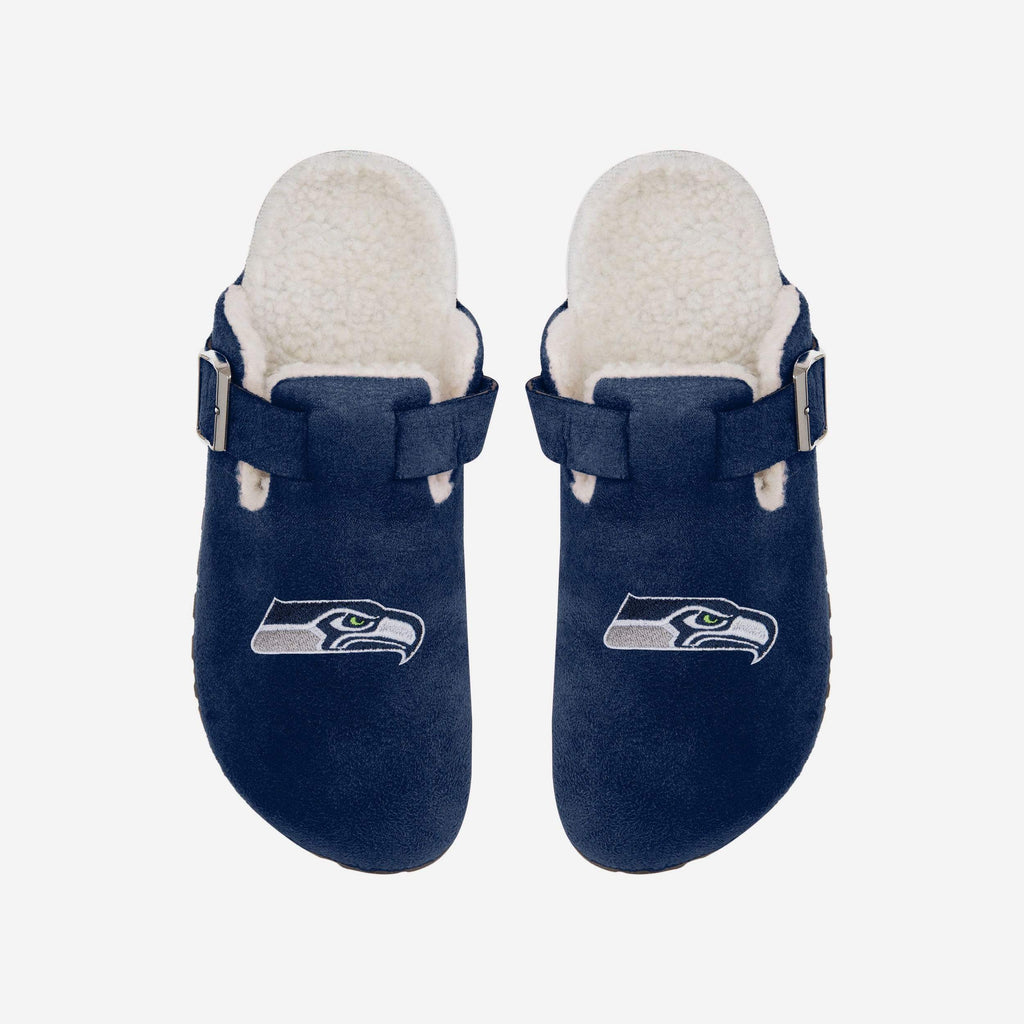 Seattle Seahawks Womens Fur Buckle Clog Slipper FOCO S - FOCO.com