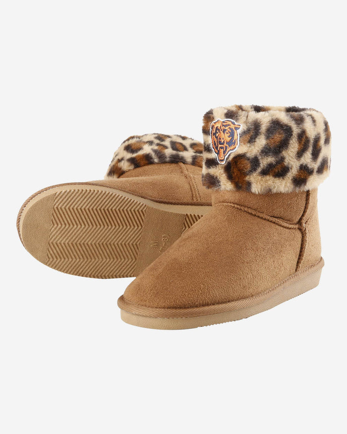 Chicago Bears Womens Cheetah Fur Boot FOCO - FOCO.com