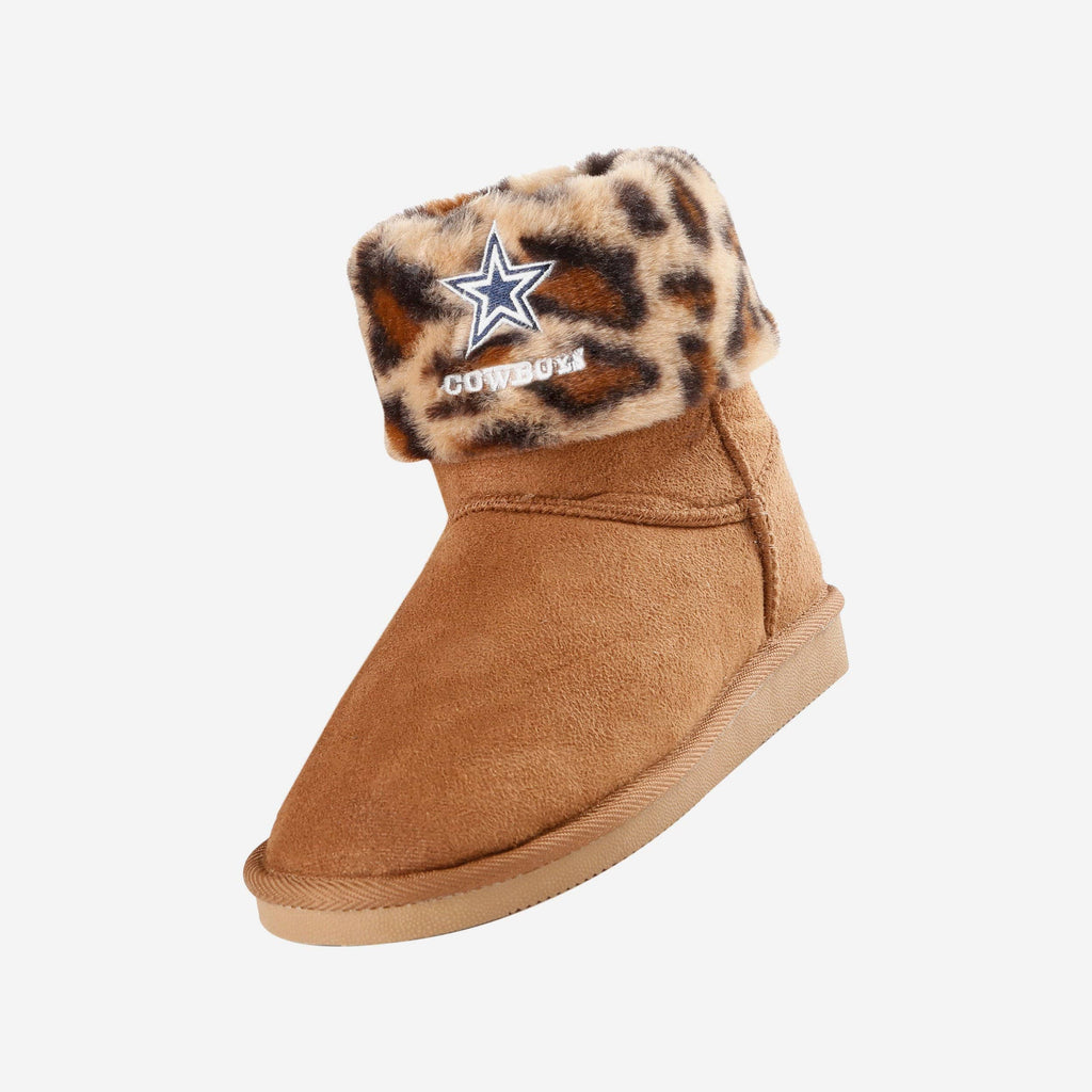 Dallas Cowboys Womens Cheetah Fur Boot FOCO - FOCO.com