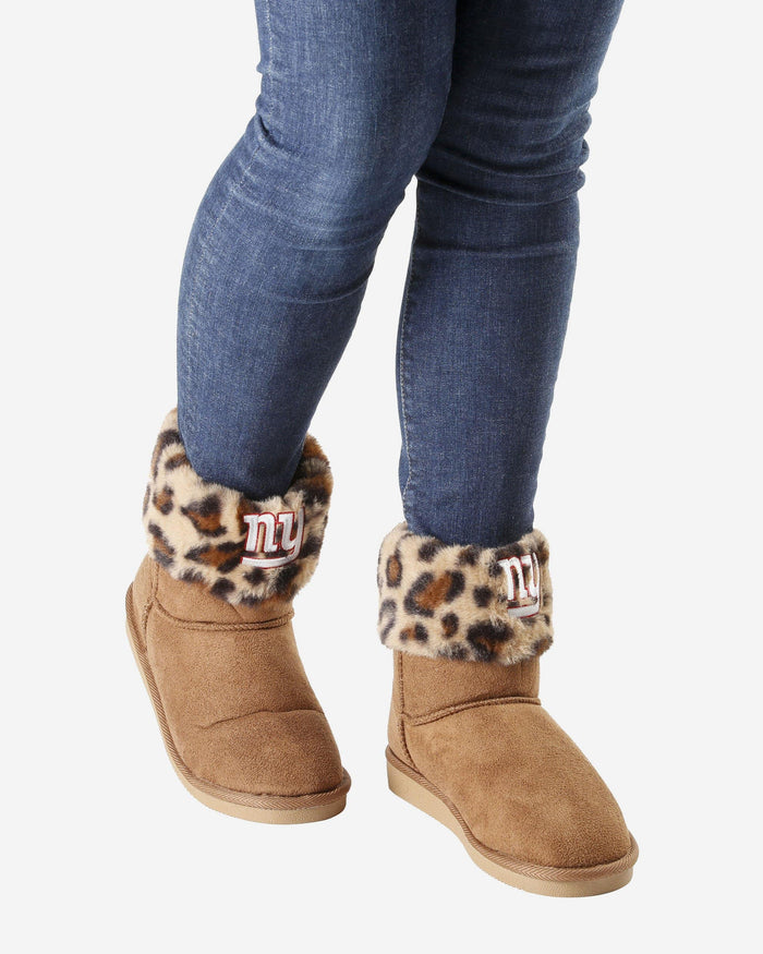 New York Giants Womens Cheetah Fur Boot FOCO - FOCO.com