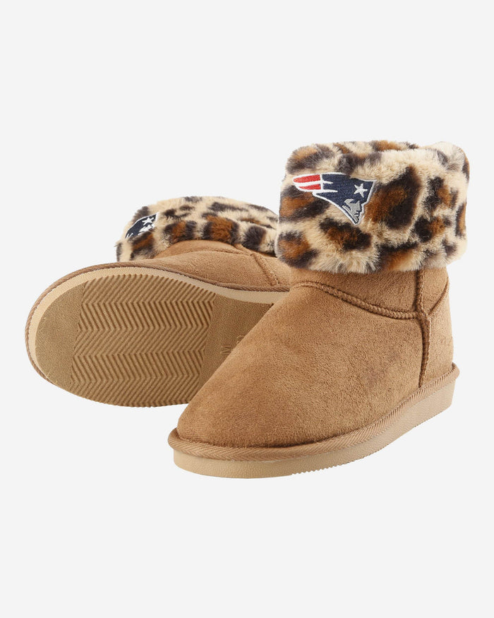 New England Patriots Womens Cheetah Fur Boot FOCO - FOCO.com