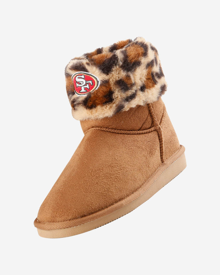 San Francisco 49ers Womens Cheetah Fur Boot FOCO - FOCO.com